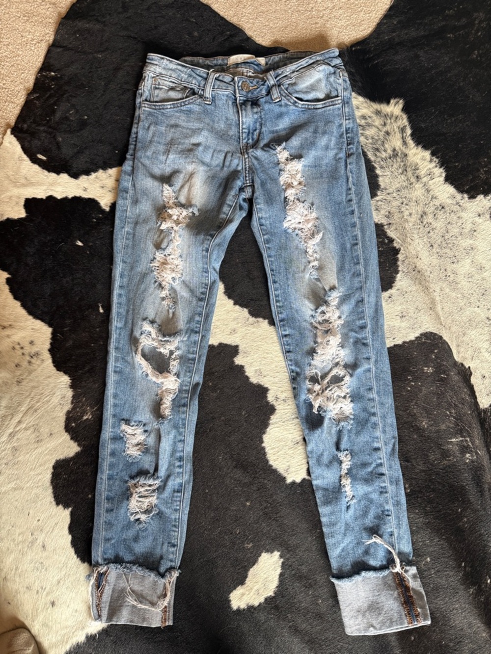 Light Wash Distressed Skinny Jeans